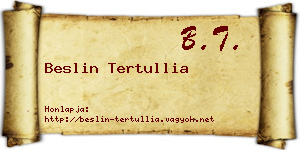 Beslin Tertullia névjegykártya